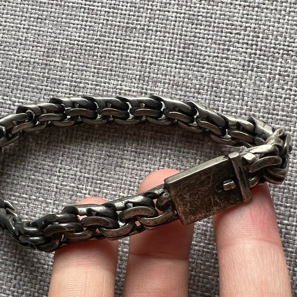 Vintage Sterling Silver Chain Bracelet 8.5in 66.6g Mexico
